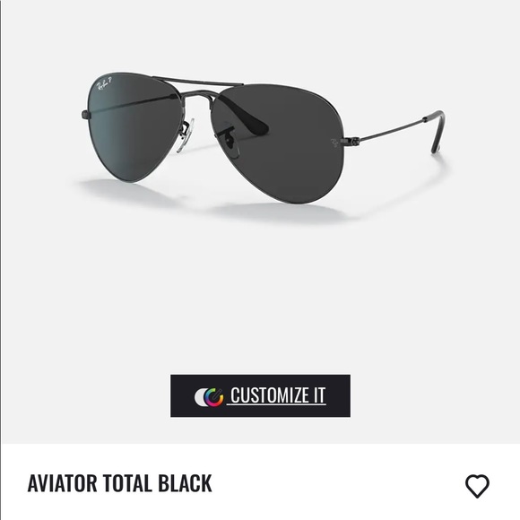 WomensAll Black Rayban Aviators - Picture 2 of 2